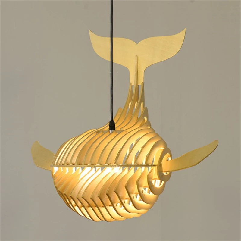 Suspension d'art en bois moderne lampe en bois de baleine