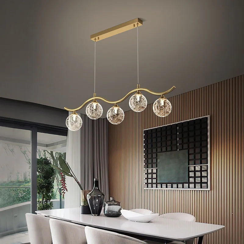 suspension moderne en verre et métal pour intérieur - vue 4 sur 10