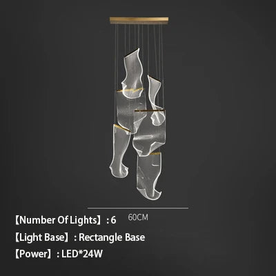 lustre en acrylique à led design pour décoration intérieure moderne - vue 13 sur 14
