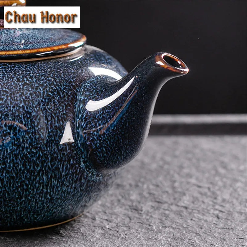 Théière temmoku rétro céramique grande capacité 800 ml - vue 6 sur 7