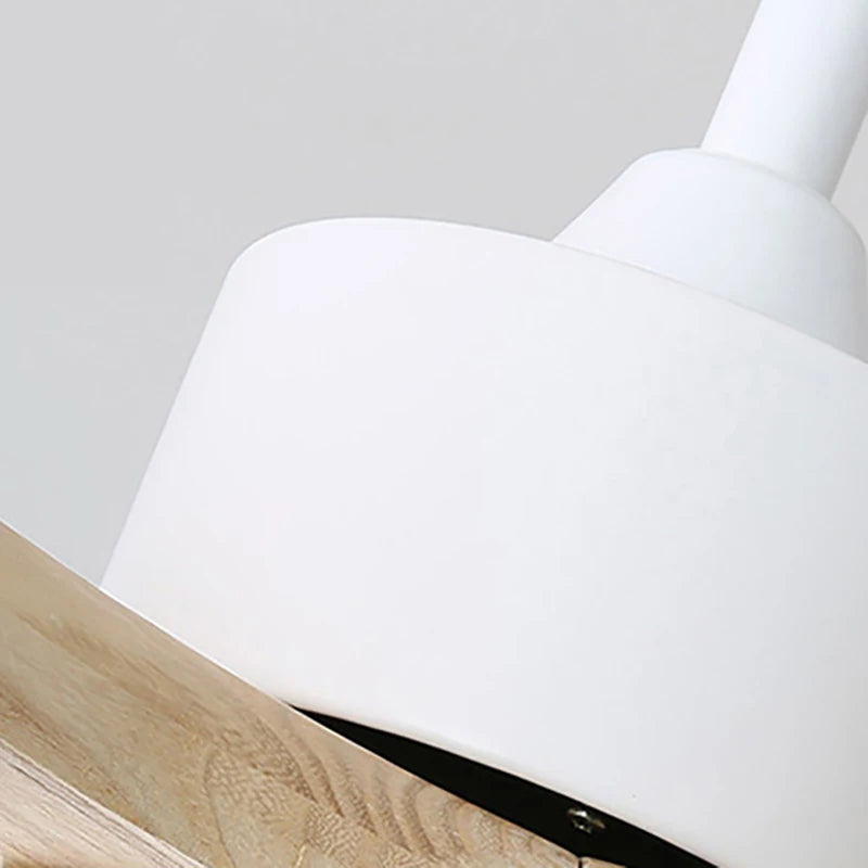 ventilateur de plafond nordique à lumière télécommandée en bois et métal - vue 7 sur 12