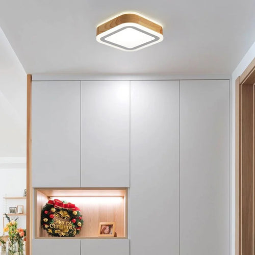 plafonnier led en bois moderne pour intérieur minimaliste - vue 3 sur 8
