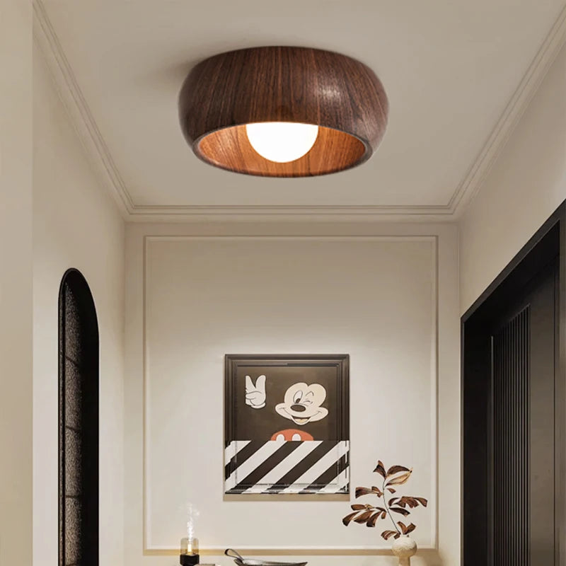 plafonnier à led style wabi-sabi nordique rétro créatif - vue 3 sur 8