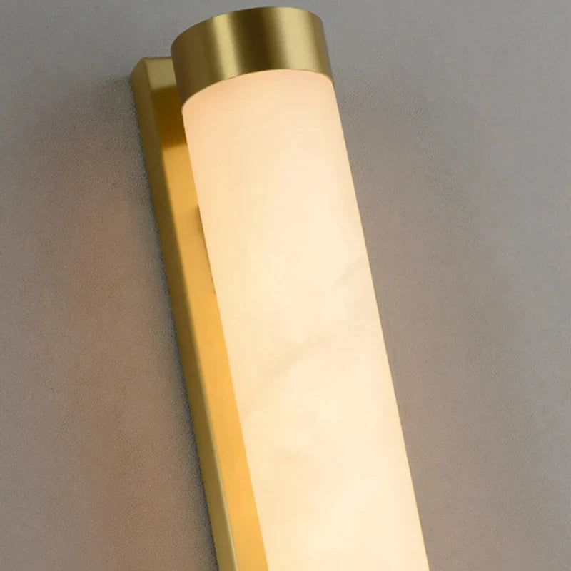 applique murale cylindrique en marbre naturel et laiton doré pour hôtels