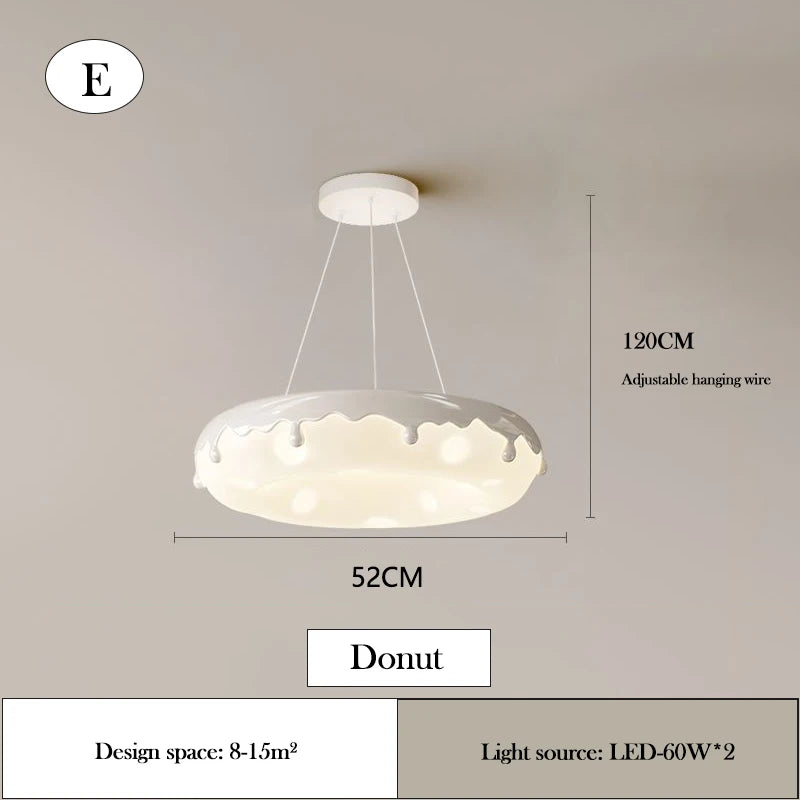 lustre créatif en forme de beignet pour chambre d'enfant - vue 9 sur 12