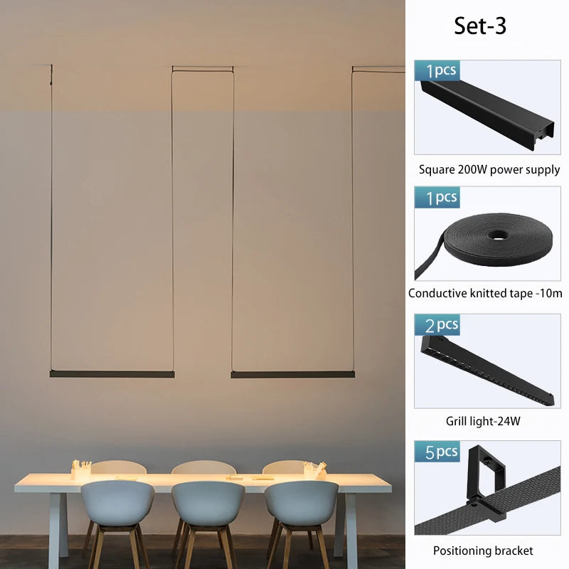 lampe led en tissu tricoté bande lumineuse pour loft - vue 26 sur 28