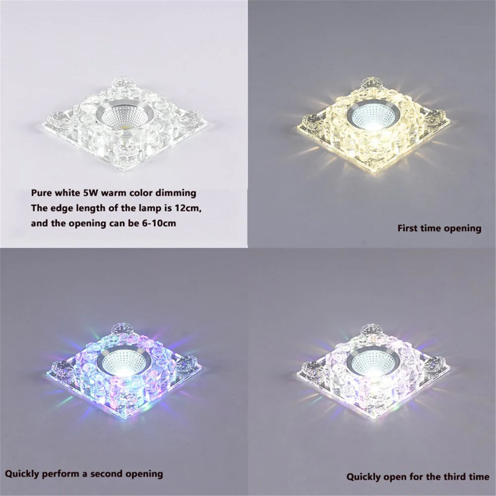 plafonnier led rgb carré en cristal pour décoration intérieure variée - vue 23 sur 24