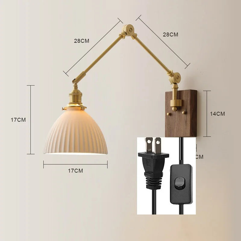 iwhd Applique murale led pivotante en cuivre avec interrupteur à chaîne - vue 19 sur 23