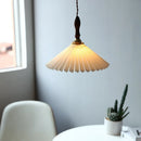 lustre plissé rétro japonais en noyer nordique pour intérieur