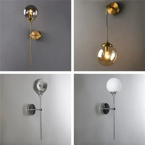 applique murale moderne en verre et chrome doré pour décoration intérieure - vue 6 sur 15
