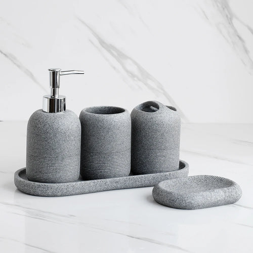 ensemble daccessoires de salle de bain cinq pièces moderne et élégant - vue 9 sur 8