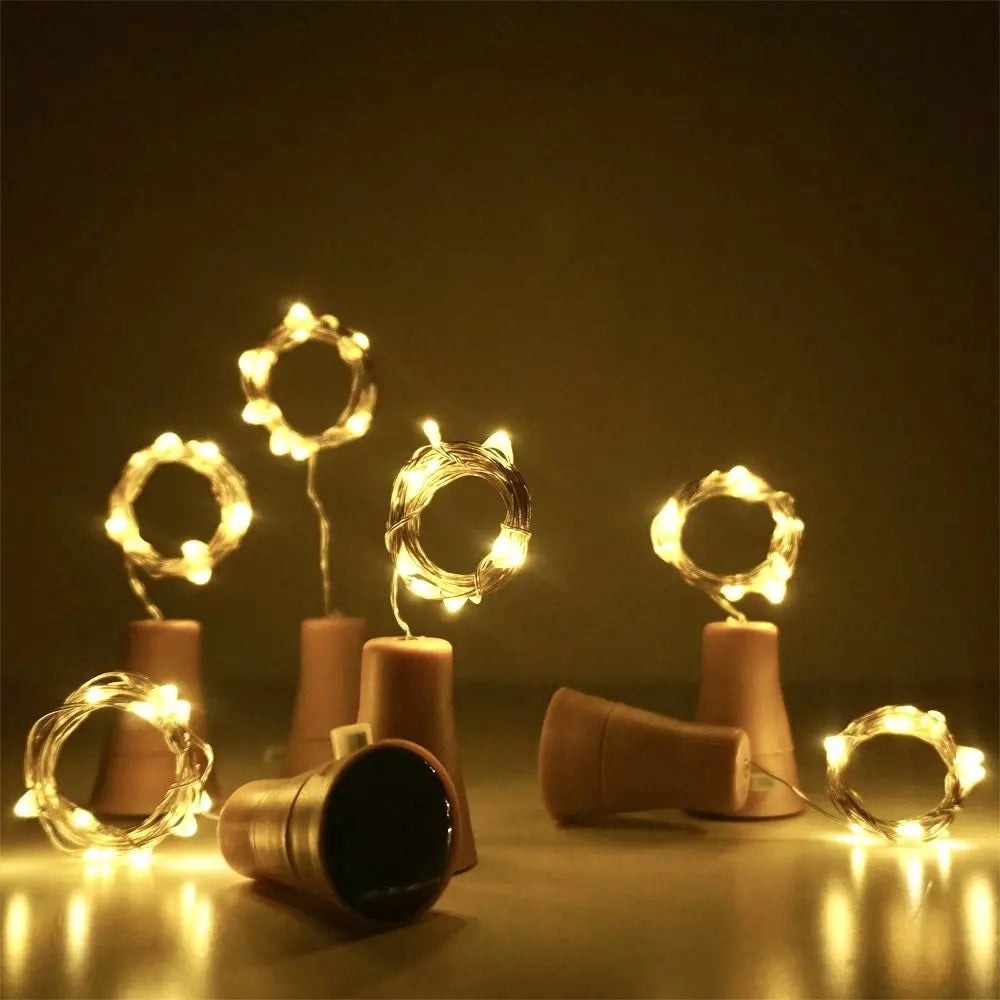guirlande lumineuse solaire en cuivre pour bouteilles décoratives - vue 7 sur 8