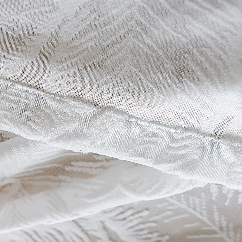 Voilage tulle motif feuilles style moderne pour salon - vue 6 sur 7