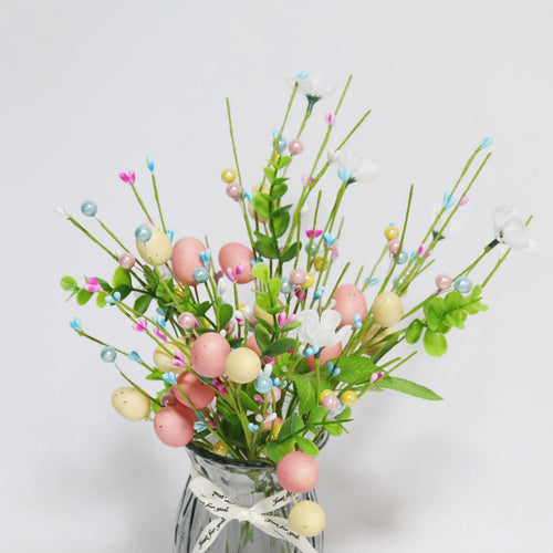 décoration œuf artificiel fleurs mousse pour pâques diy - vue 5 sur 17