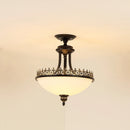 lustre led style campagnard américain en fer forgé et verre
