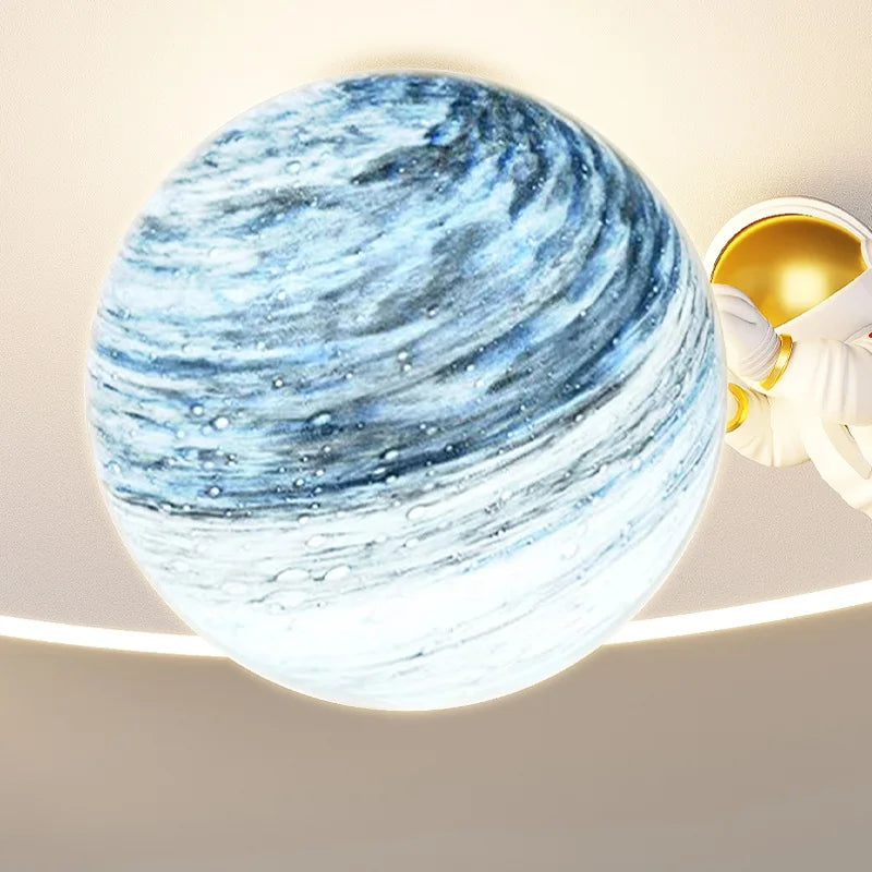 plafonnier moderne minimaliste astronaute planète décoratif pour enfants