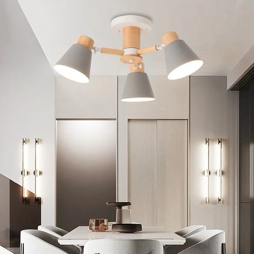 Plafonnier de Lustre LED en bois massif nordique pour/salon/chambre/Lhôtel Restaurant décoration de la maison lampes d'éclairage modernes