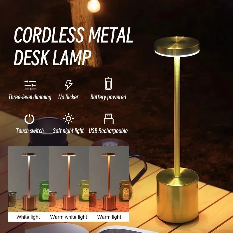 Touch Sensor Desktop Night Light USB Charging Wireless Reading Lamp Creative Ambient Light for Bedroom,Living Room,Restaurant - vue 4 sur 11
