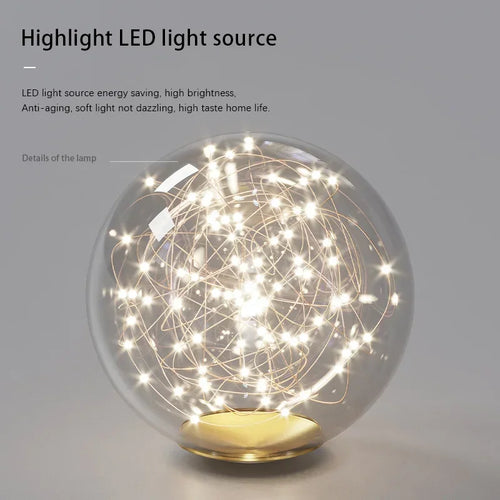 lustre nordique longue boule de verre or pour bar - vue 6 sur 12