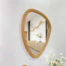 miroir bohème tissé en rotin fait main décoration artisanale