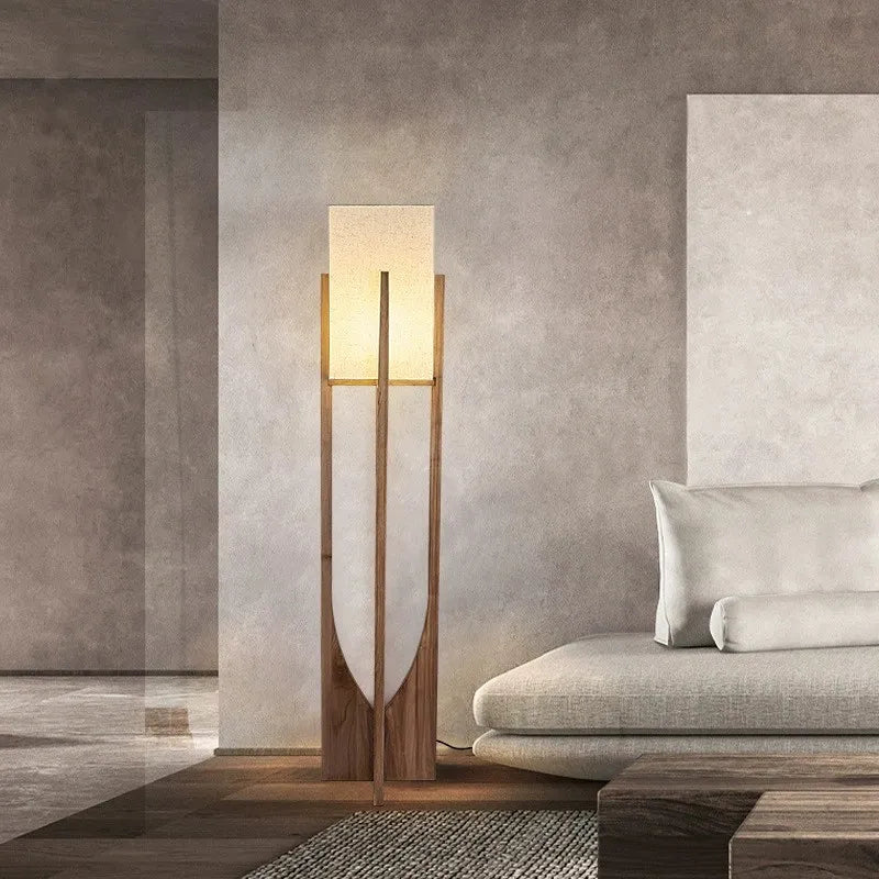 Lampadaire en bois chinois salon chambre canapé chevet lampe de Table verticale nordique en bois massif Led lampe sur pied décor de pièce - vue 5 sur 12