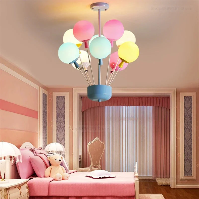 suspension moderne led ballon dessin animé pour enfants