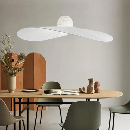 lustre en chapeau de paille nordique pour décoration intérieure - vue 2 sur 8