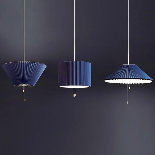 lustre moderne design parapluie en tissu plissé déformé led