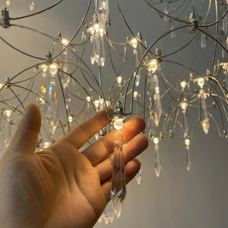 lustre en cristal moderne pour un décor intérieur élégant - vue 4 sur 12