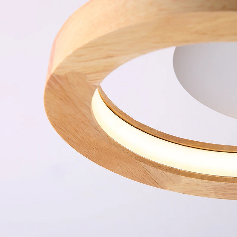 lustres modernes en bois avec lampes led nordiques