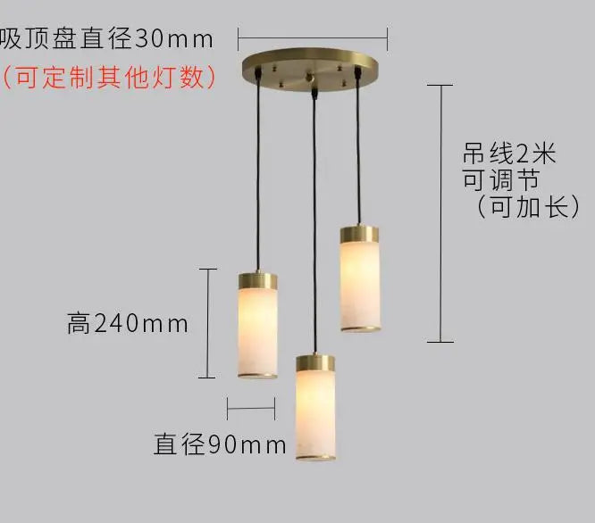 suspension en jade vintage avec abat-jour en marbre pour décoration intérieure