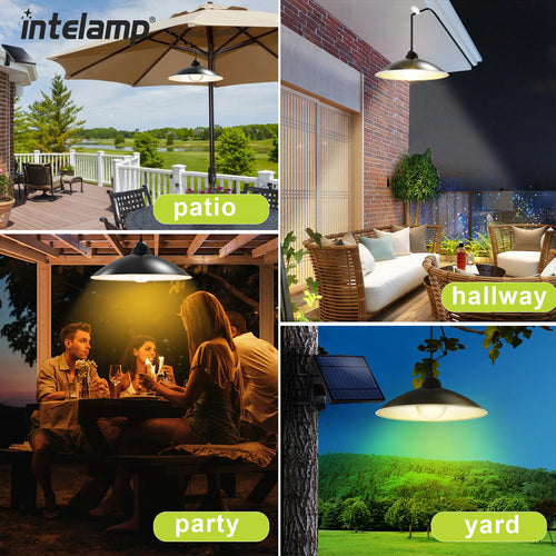lustre solaire suspendu super lumineux avec télécommande étanche - vue 4 sur 6