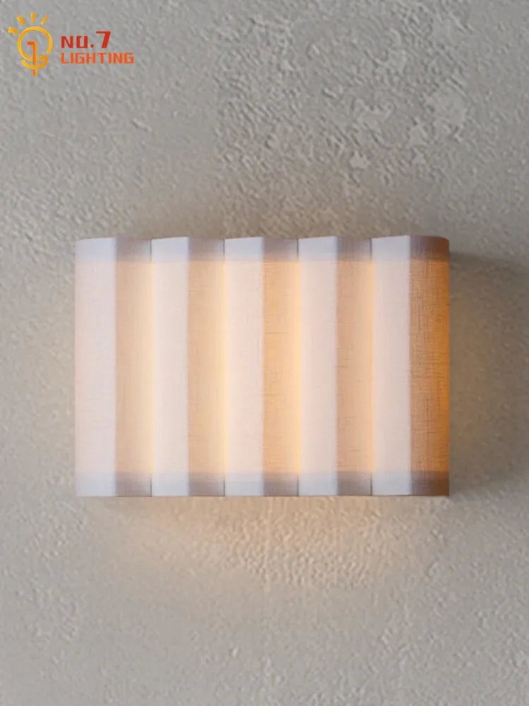 Wabi-sabi nordique individuel vague applique LED atmosphère tissu Art décoratif appliques murales salon chambre chevet escaliers - vue 2 sur 6