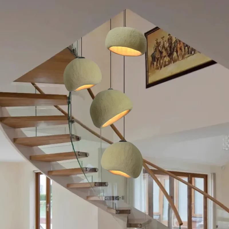 lustre style wabi sabi designer japonais pour hôtel restaurant - vue 4 sur 12
