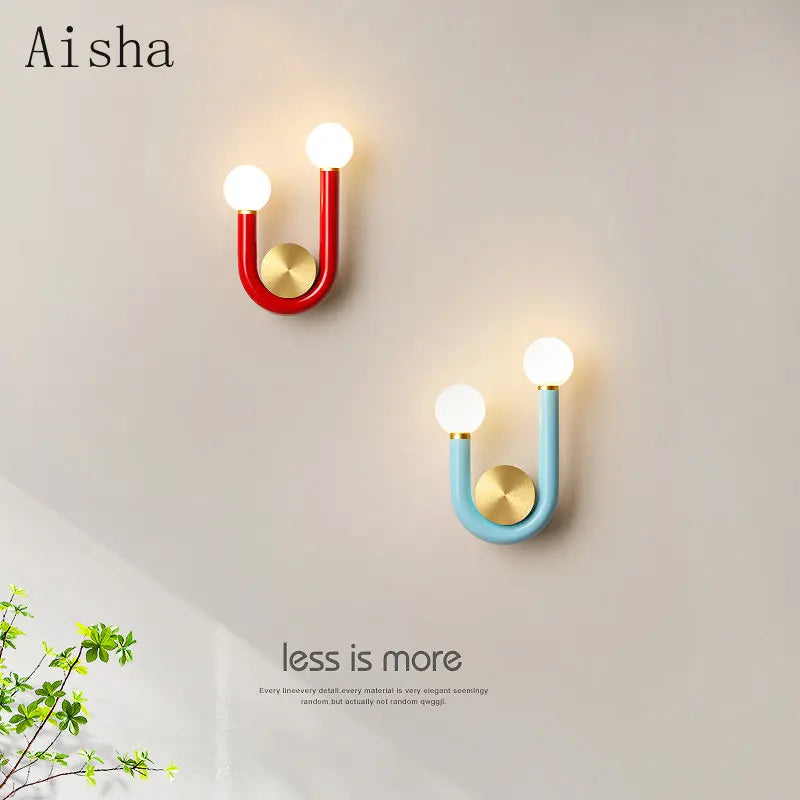 applique murale led créative en forme de u pour décoration enfant - vue 6 sur 11