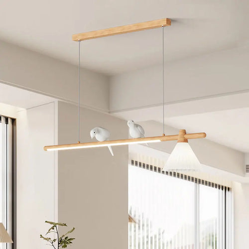 lustre moderne en bois suspension créative pour décoration intérieure - vue 4 sur 10