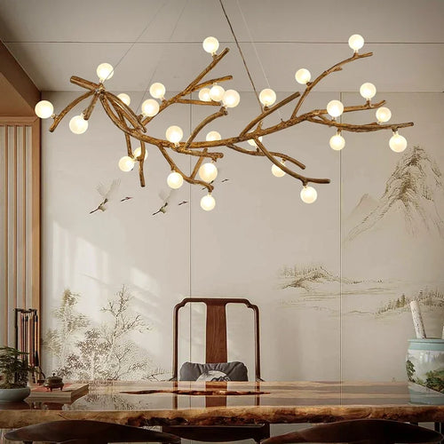 lustre vintage en résine branches d'arbres pour décoration intérieure - vue 6 sur 18