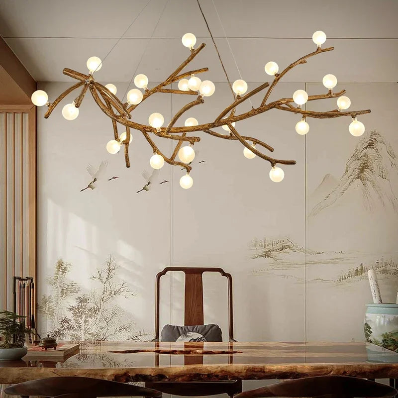 lustre vintage en résine branches d'arbres pour décoration intérieure - vue 5 sur 18