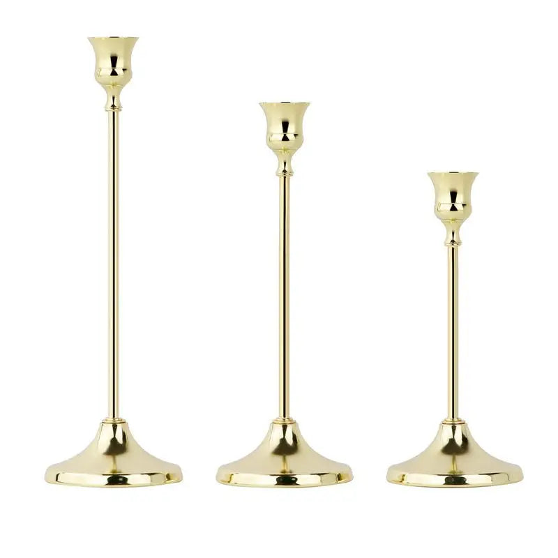 kit de bougeoirs en laiton doré pour décorations festives - vue 23 sur 26