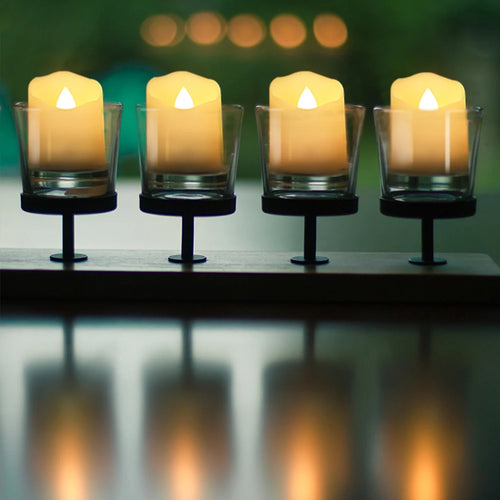bougies led sans flamme avec minuterie rechargeable et télécommande - vue 4 sur 7