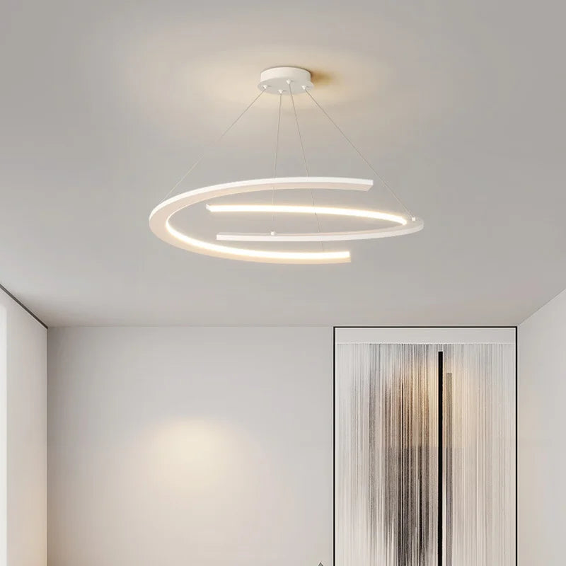 Lustre moderne simple design nordique anneau restaurant