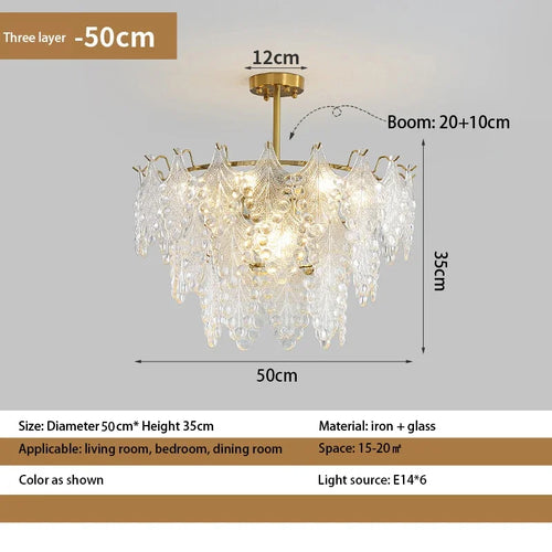 lustre en verre de luxe pour décoration intérieure romantique - vue 11 sur 13