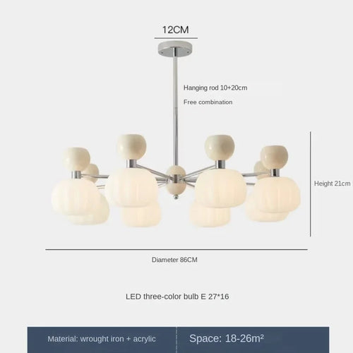 lustre décoratif acrylique avec abat-jour suspendu créatif - vue 9 sur 14
