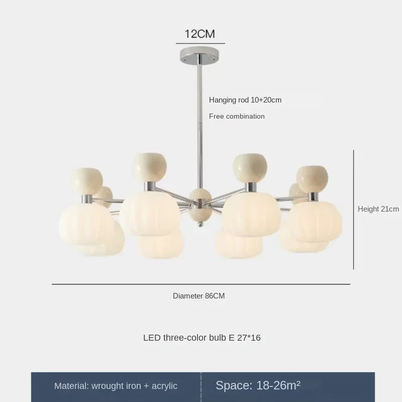 lustre décoratif acrylique avec abat-jour suspendu créatif - vue 8 sur 14