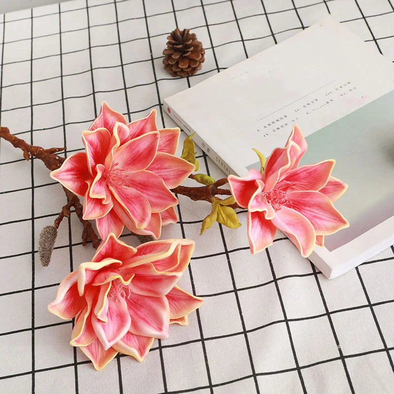grande branche de magnolia artificielle pour décoration automnale - vue 5 sur 11