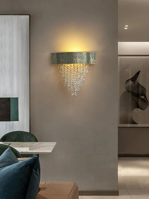 lustre en cristal et cuivre à led dimmable design moderne - vue 4 sur 20