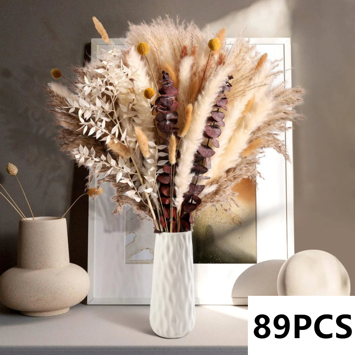 bouquet dherbe de pampa naturelle pour décoration et cadeaux - vue 12 sur 18