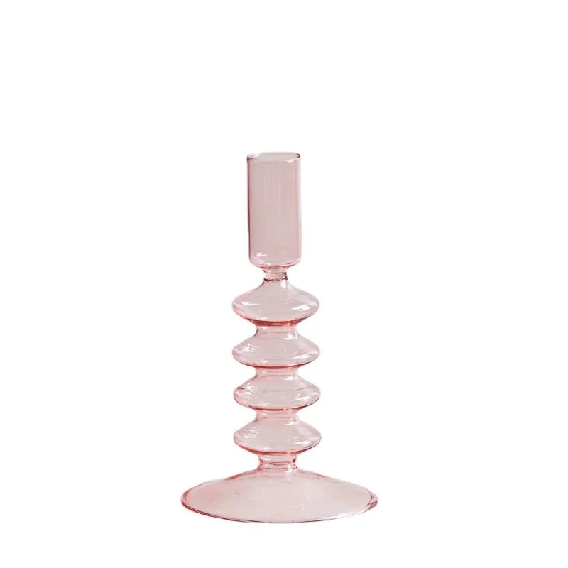 bougeoir en verre coloré pour décoration de mariage et centre de table - vue 14 sur 20