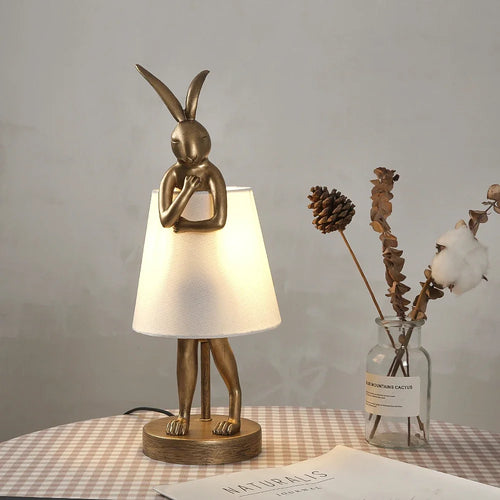 lampe de bureau lapin en résine design rétro pour décoration intérieure - vue 7 sur 12