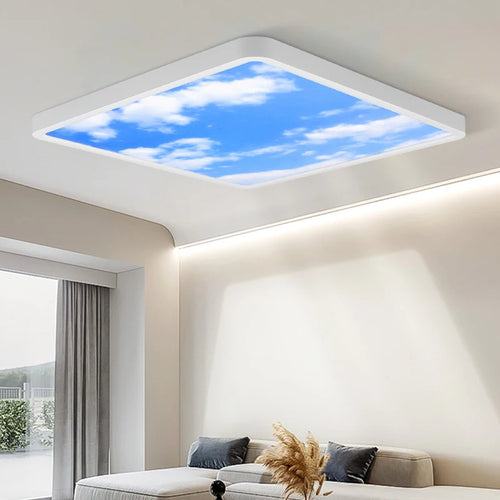 plafonnier led moderne avec panneau décoratif luminaire idéal - vue 2 sur 13